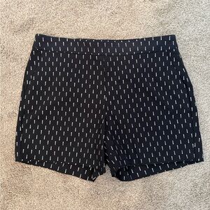 White House Black Market Black and White Patterned High Waist Shorts
